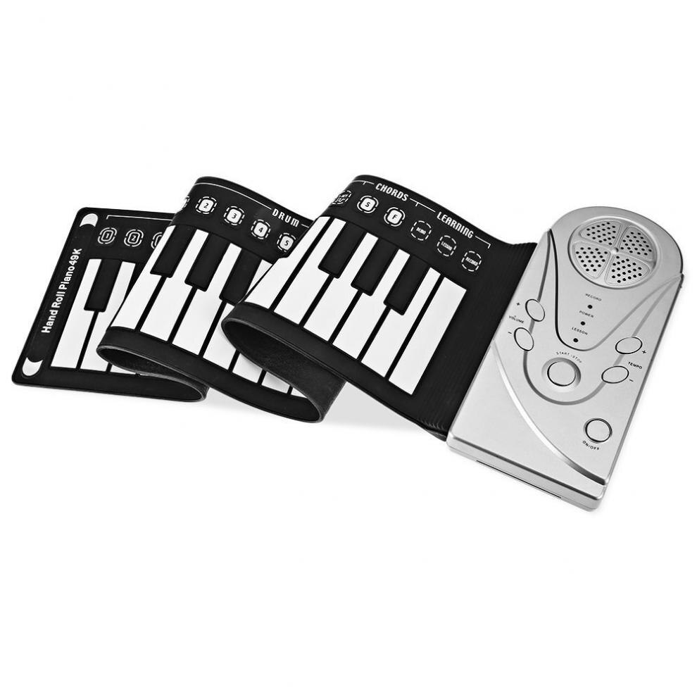49 Keys Electronic Portable Silicone Flexible Hand Roll Up Piano Built-in SpeakerChildren Keyboard Organ for Home Education