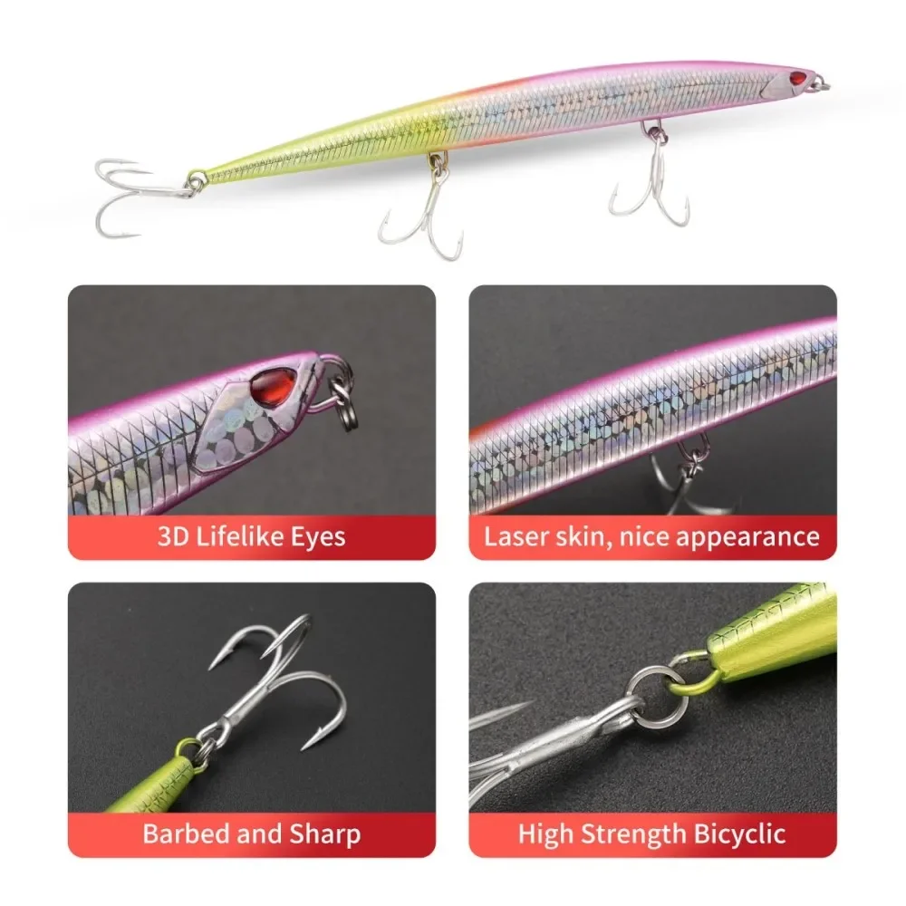 Sinking Minnow Pencil Fishing Lures Monster Shot Casting Saltwater Artificial Tuna Swimbait Bonitos leurre Duo Press Bait lure