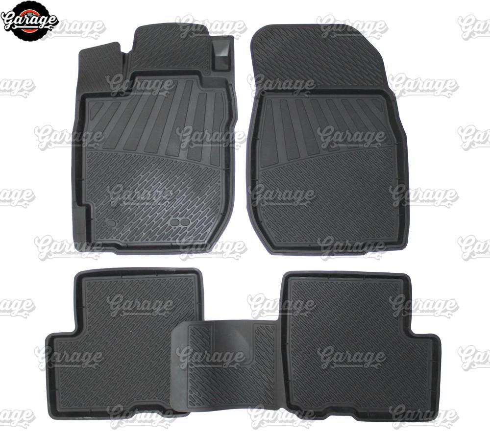 Car floor mats for Renault / Dacia Duster 4WD rubber 1 set / 4 pcs or 2 pcs accessories protect of carpet decoration: Full set - 4 pcs