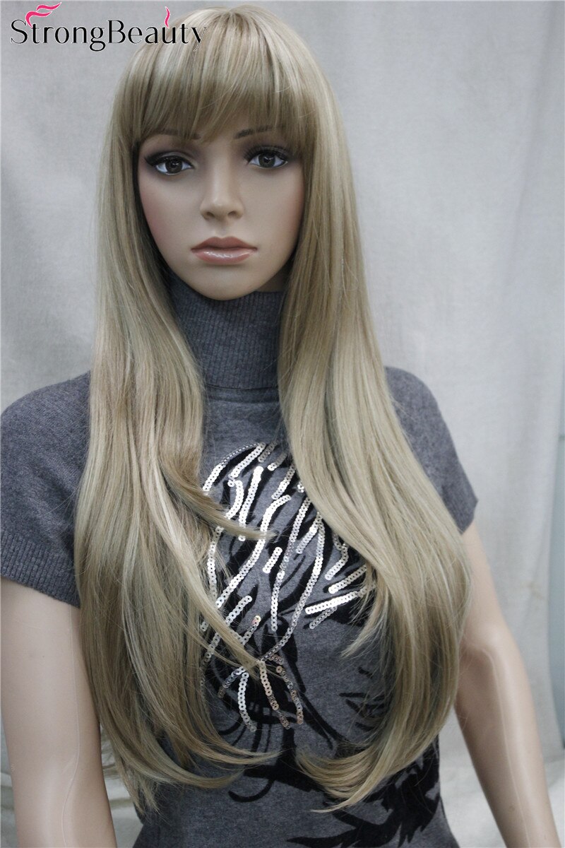Strong Beauty Synthetic Long Straight Women Wigs Capless Heat Resistant Wig Many Color for Choose