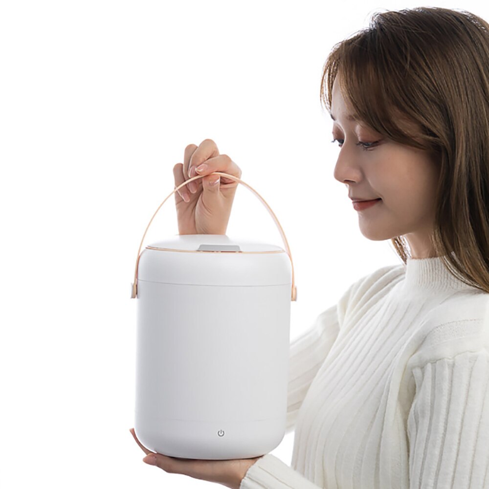 Mini lavadora portátil automática para dormitorio, ropa interior de viaje, capacidad de 2.8L, pequeña: Blanco
