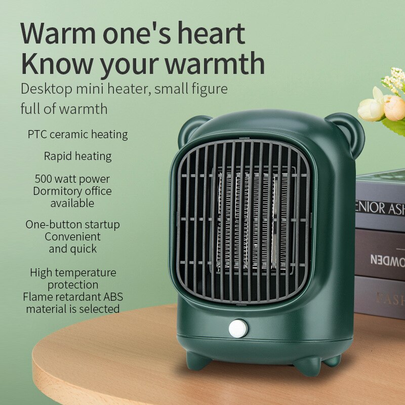 Wind Heizung Mini Erwärmung Fan Tragbare Haushalt Schlafzimmer 110V 220V 500W Überhitzung Schutz Elektrische Desktop Schnelle Luft heizung Fan