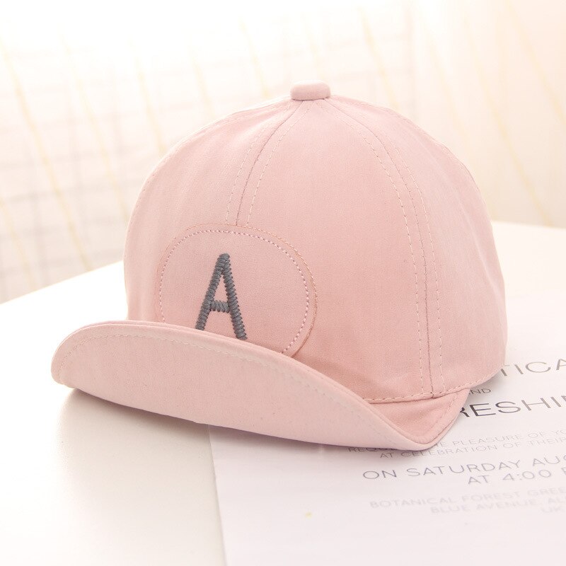 Gorra de béisbol bordada con letras A para niño y niña, sombrero de Sol de mezclilla para exteriores, Snapback de bebé, sombreros de Hip-Hop de 6-24 meses, 46-50cm: Pink