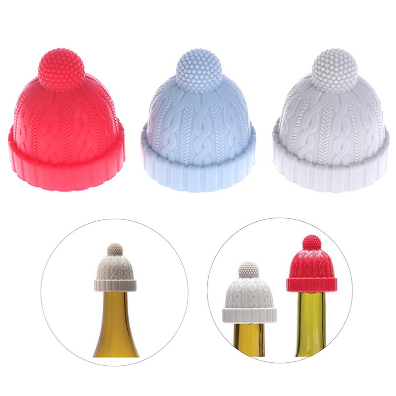 1pcs Beanie Cap Shaped Wine Stopper Beanie Cap Decorative Bottle Stopper Cork Replacement Beverage Wine Keeper Bar Tool