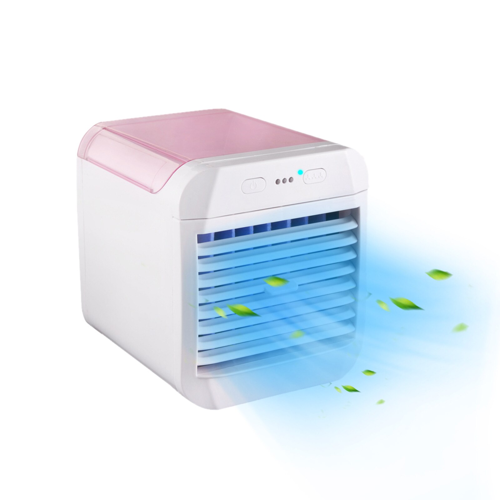 Portable Mini Air Cooler Usb Small Air Cooler Ice Crystal Small Air Conditioner Cooling Fan Home Bedrooms Office Use Cooler: Pink 