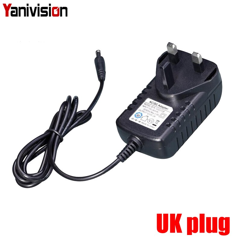 Gekwalificeerde AC 110-240 v Naar DC 12 v 2A CCTV Voeding Adapter, EU/US/UK/AU Plug