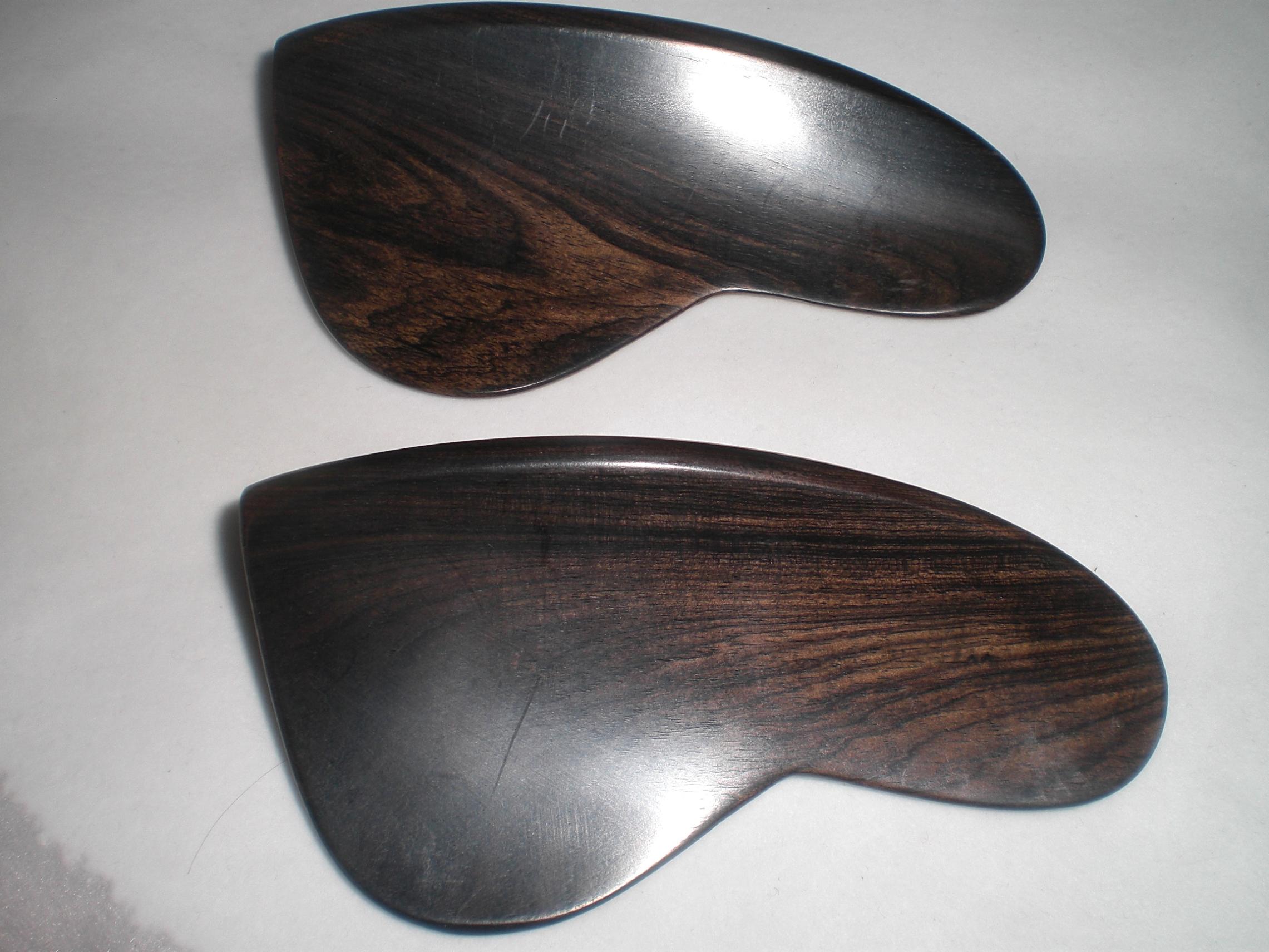 2 Stks Originele Kleur Ebbenhout Viool Chin Rest 4/4 zonder gaten Fiddle parts