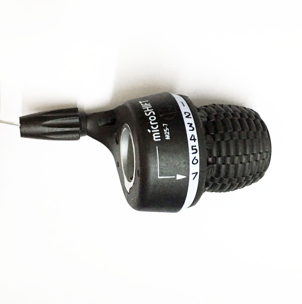 Microshift Twist MTB Cycling Bike Left &amp; Right Twist Grip Gear Shifters 3X7 Speeds Trip DIP Compatible for Shimano Shifters