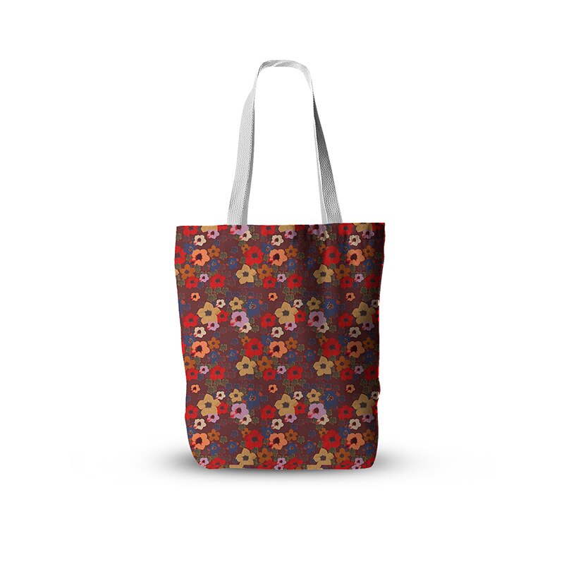 3d bedrukte canvas tassen met bloemenprint, damesboodschappentas, schoolmeisjestas, grote capaciteit, herbruikbare tas: Stijl 6