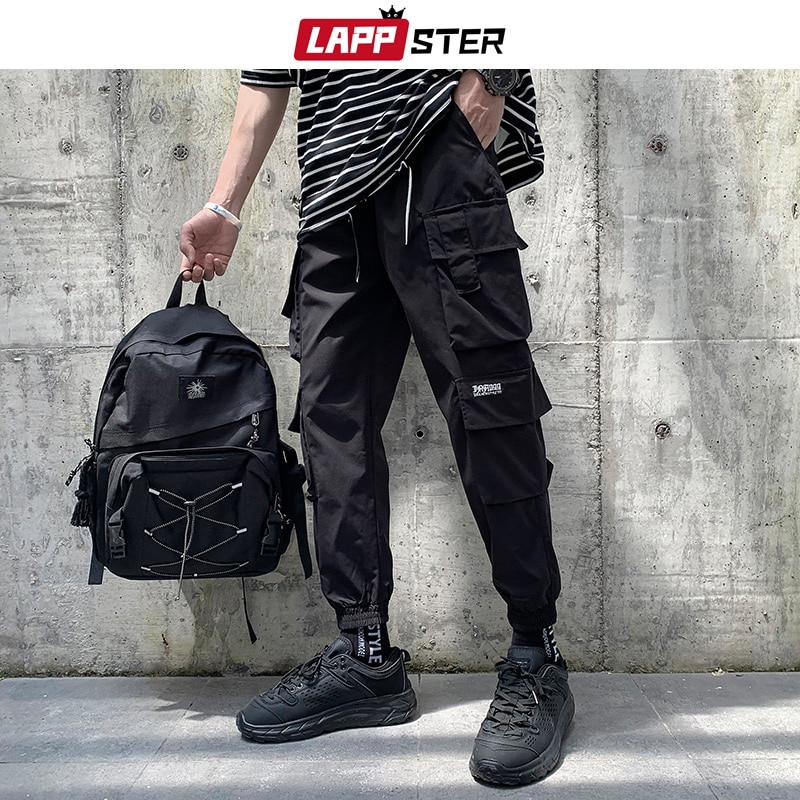 LAPPSTER para hombre Pantalones Streetwear Joggers para hombre Hip Hop Negro Pantalones deportivos masculinos Fashions coreanas Harajuku Pockets pantalón 5XL