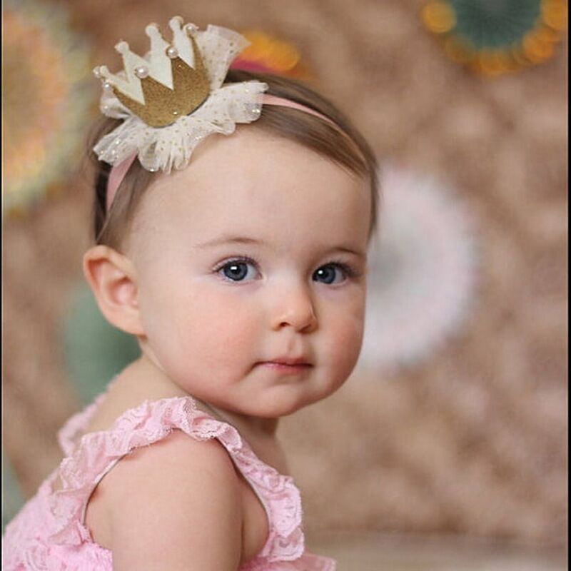 Pasgeboren Kroon Hoofdband Goud Prinses Crown Baby Leuke Haarband Baby Kids Haar Accessoires Photo Props 1Pc –