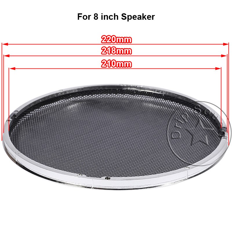 For 1&quot;/2&quot;/3&quot;/4&quot;/5&quot;/6.5&quot;/8&quot; Inch Audio Speaker Conversion Net Cover Decorative Circle Metal Mesh Grille Protection #Black: 2 pieces / For 8 inch Speaker