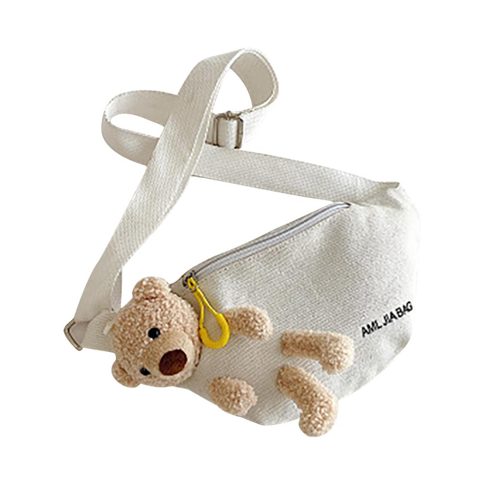 Borst Crossbody Tas Vrouwen Taille Verpakking Canvas Taille Tas Wilde Stijl Rits Crossbody Teddybeer Voor Camping En Wandelen # m3: F