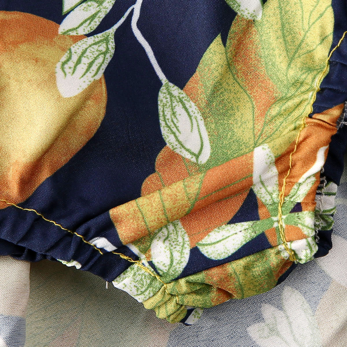 Baby Summer Clothing Baby Girl Lemon Print Ruffle Romper Dress Headband Outfit Lemon Print Clothes Set Sunsuit