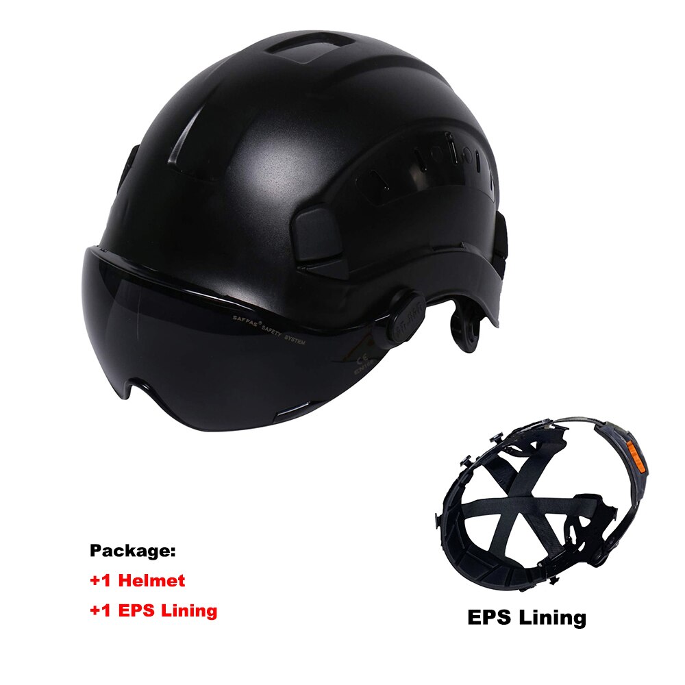 Veiligheid Helm Met Bril Oorbeschermer Voering Set Bouw Hard Hoed Abs Beschermende Motorhelmen Werk Cap Outdoor: P Safety Helmet Set