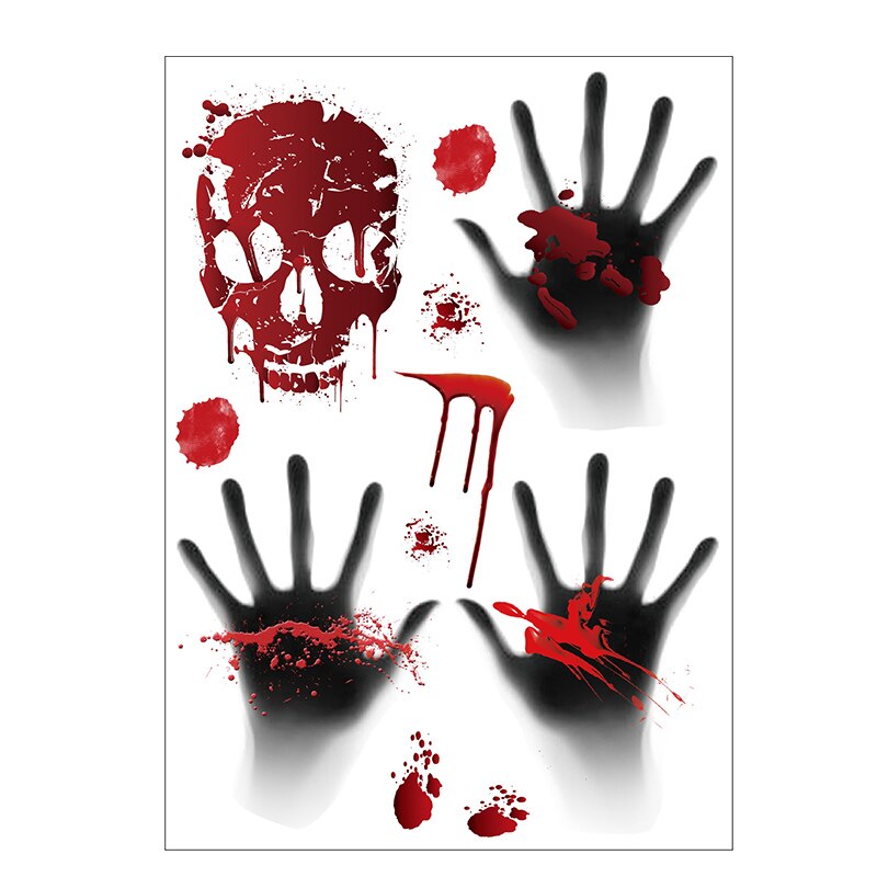 Horrible Halloween Bloody Handprint stickers Wall Window Door Home Decal Stickers Halloween Party Decoration Haunted House Prop: Style7