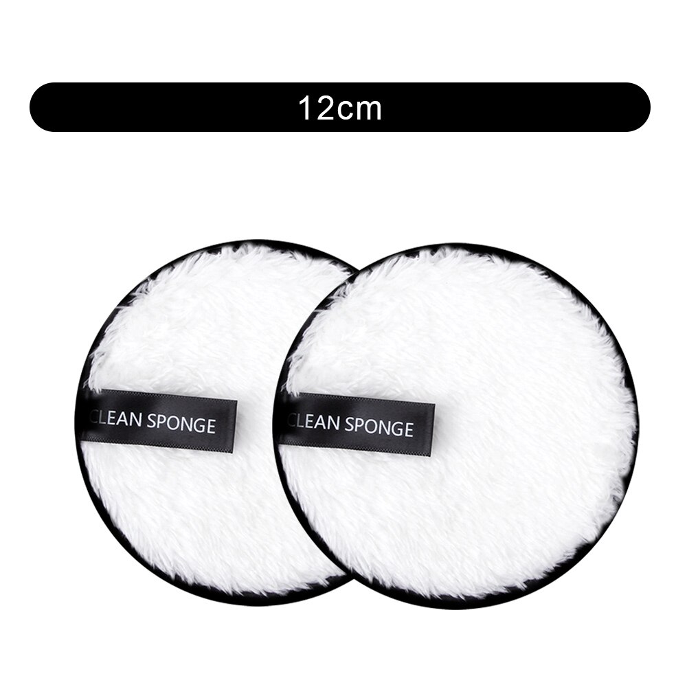 1/2Pcs Makeup Remover Pads Microfiber Cloth Pads Face Cleaning Washable Cotton Pad Reusable Makeup Remover Wipes Cosmetic Puff: 2pcs White
