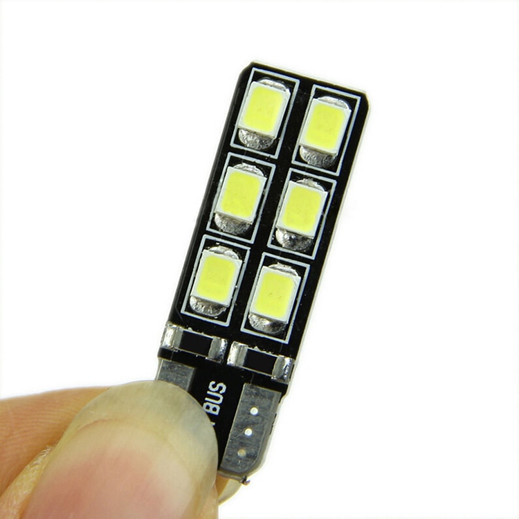 1pc 12 smd 2835 automaattinen auton led valo virheetön canbus 2w w5w 194 168 2825 2821 dc 12v 6w polttimot