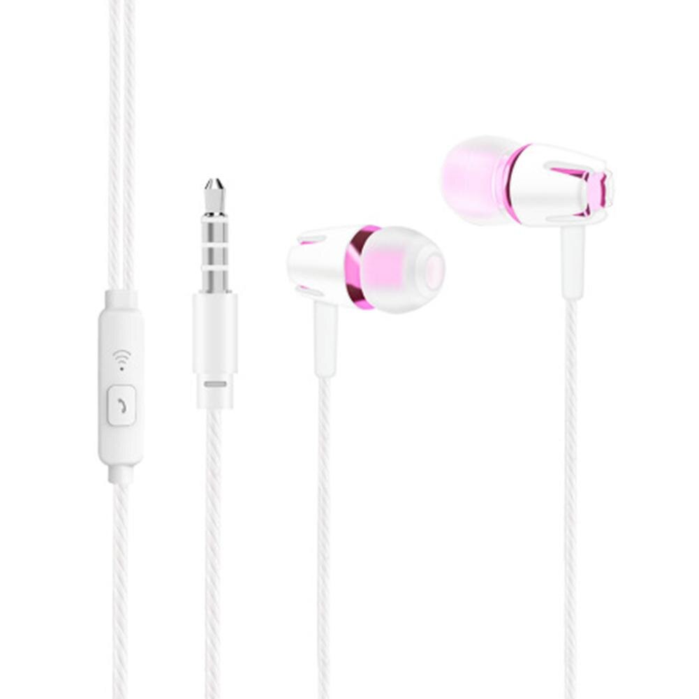 Wired Headphones In-ear Earphone Heavy Bass 3.5mm Plug Gaming Headset for Xiaomi Samsung Phones/PC/Laptop Accessories: Rose Gold