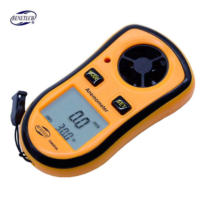 BENETECH Digitale Thermometer Anemometer + infrarood thermometer Wind Gauge Meter Voor Temperatuur huidige air velocity flow: GM8908