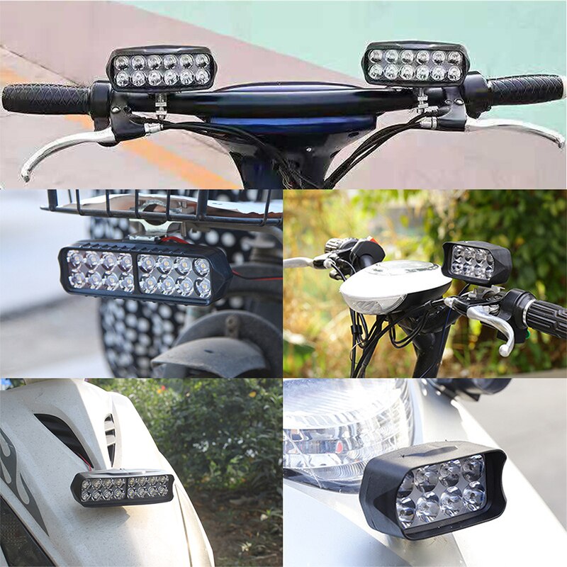 Faro de motocicleta con 8/12/16 luces LED de conducción, faro auxiliar impermeable, foco externo para Scooter, accesorios de luz antiniebla