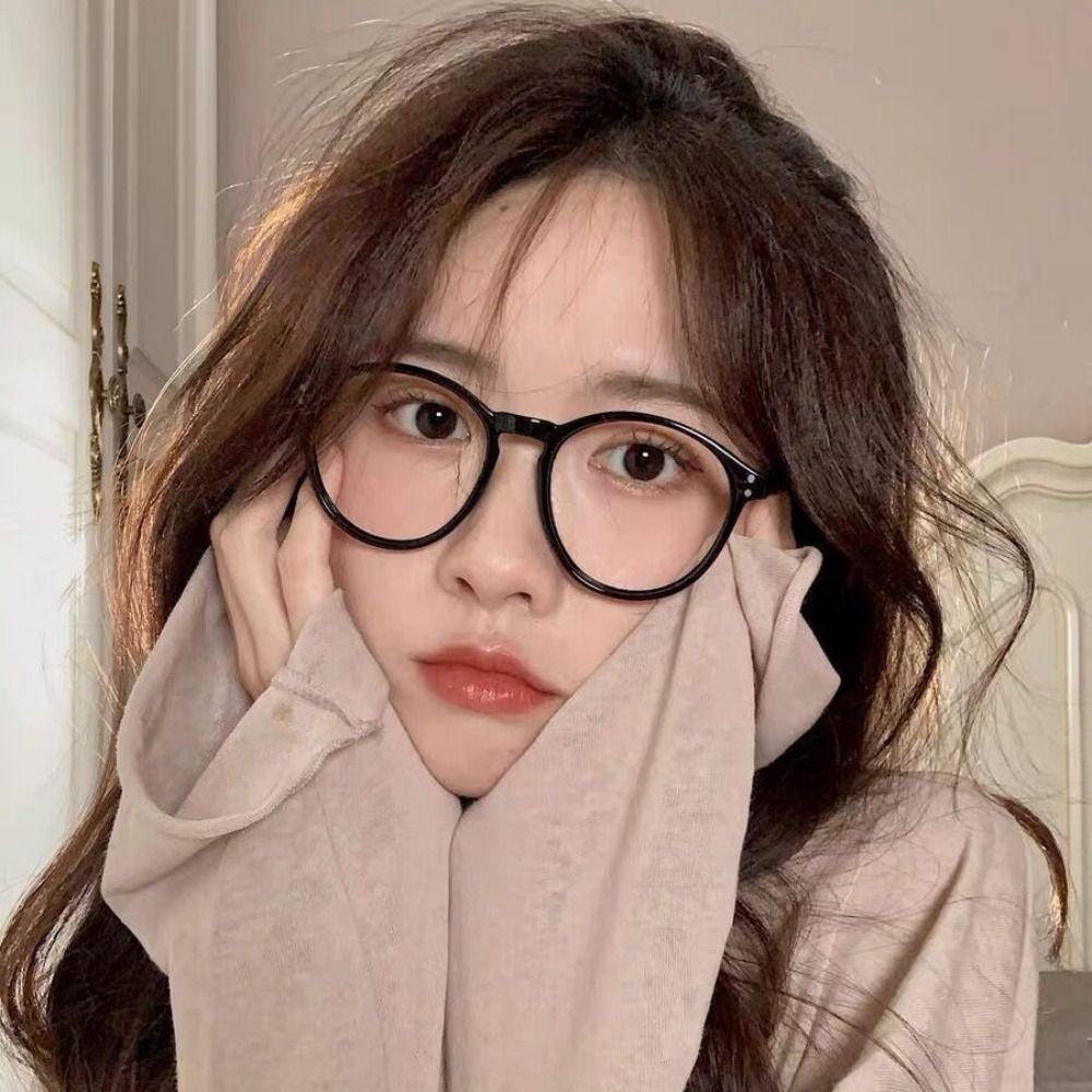 Trendy Plane Mirror Anti Blue Light Glasses Transparent Round Eyewear Without Degree Optical Spectacle Eyeglass Women Men