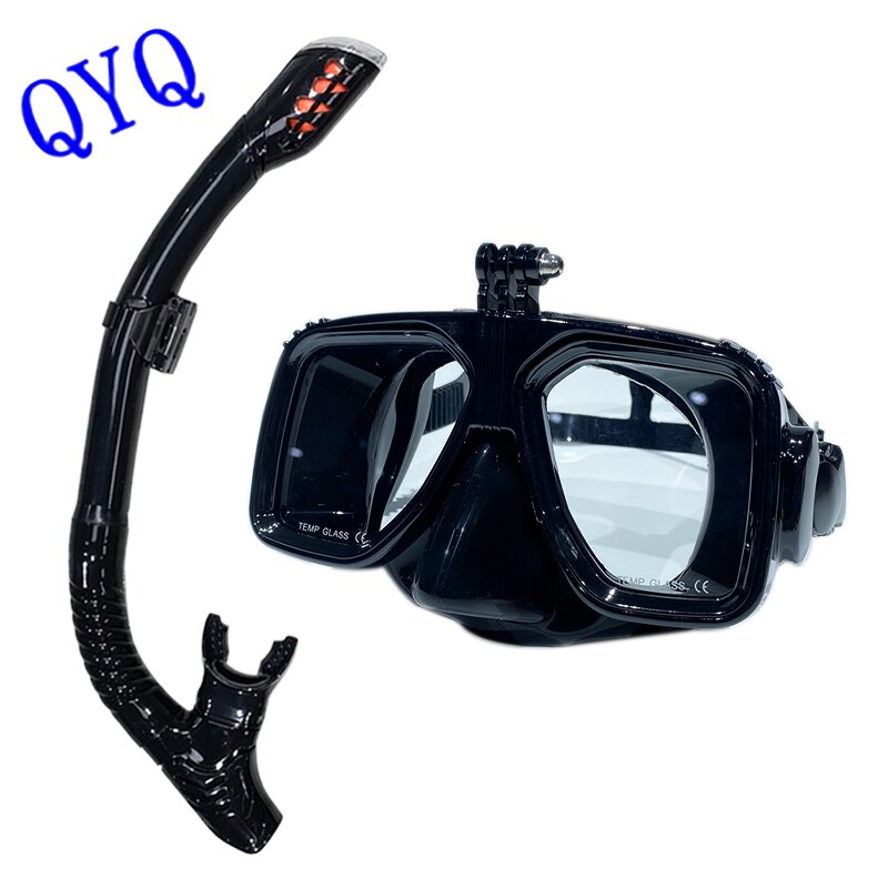 Professionele Duikbril Camera Duiken Maskers Zwembril Snorkel Duikuitrusting Camera Houder Fsports Camera &#39;S: ALL black