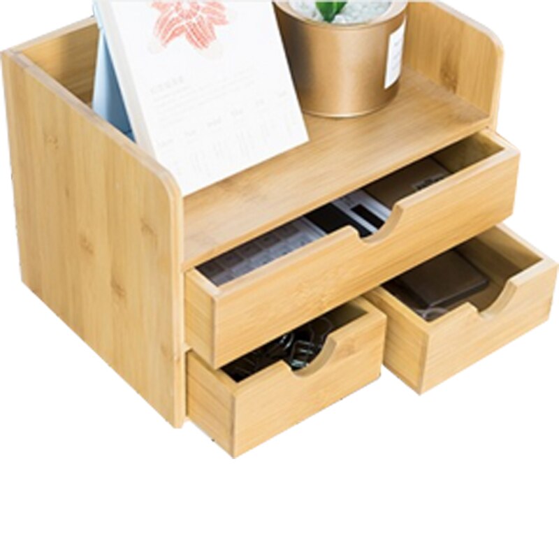 3 Drawer Woodn Document Tray Sundries Tray Wood Janpan Style High End Office Business Tray Office Holder with Drawer Organizer