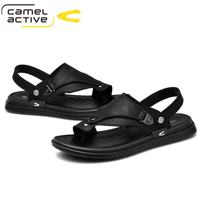 Camel Active Men Sandals Leather Sandals Men Comfortable Leisure Buckle Strap Brand Shoes Men Beach Sandals