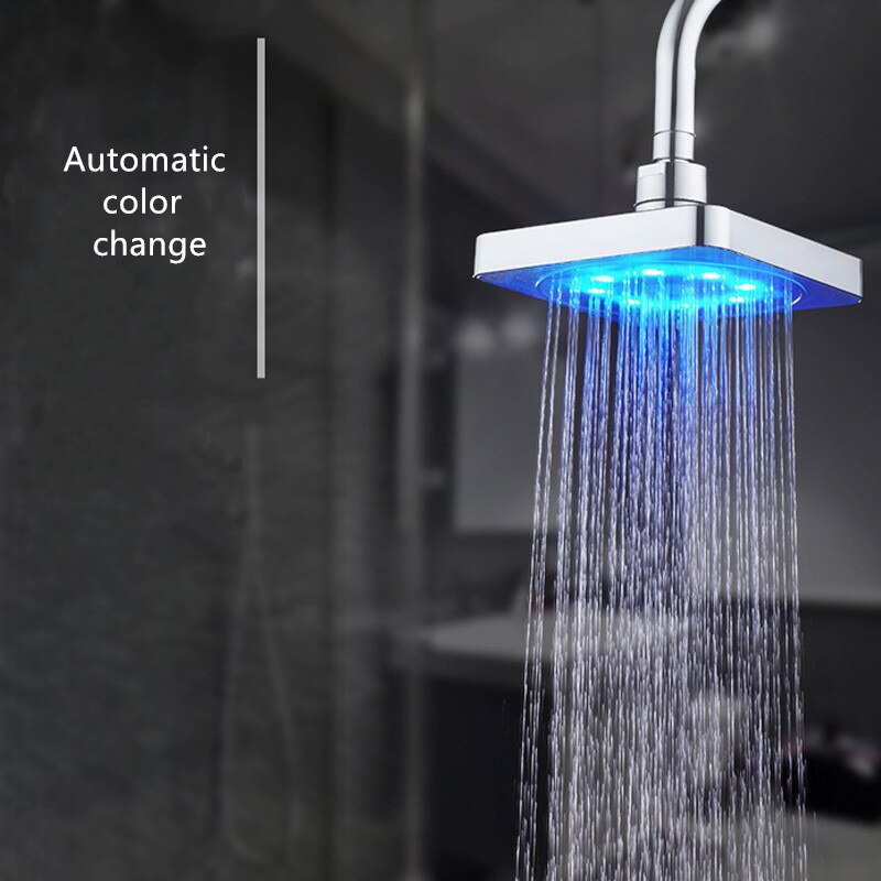 Style Led top Spray 6Inch Square Selling Shower Head, Color