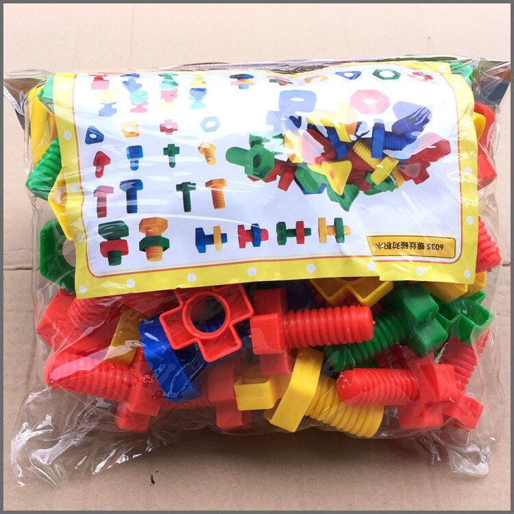 Store skrue legetøj store skruer sæt farve figurer matcher spillet 4 x 5cm større skruer til baby børn samling legetøj pædagogiske spil blokke: 32 par opp taske sæt