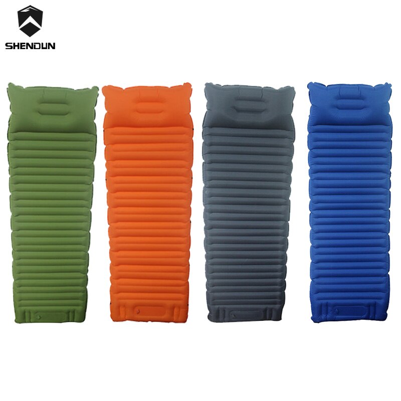 Esponja a presión con el pie, colchoneta inflable para acampar en el aire, Mattres, grande, 195x70x14cm, cómoda para dormir al aire libre, senderismo, con TPU