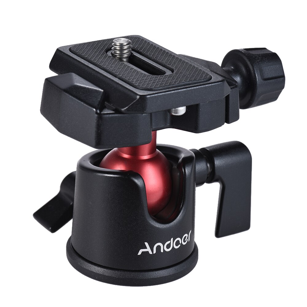 Andoer mini kuglehoved bordplade stativ stativ panorama fotograferingshoved til canon nikon sony dslr spejlløst kamera videokamera