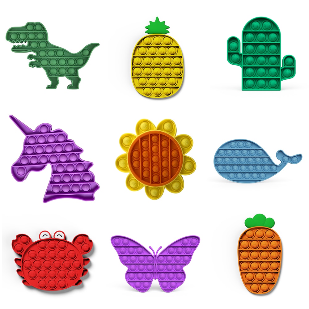 Pop Es Zappeln Spielzeug Blase Knallen Sensorischen Stress Ananas Dinosaurier Einhorn Regenbogen Popper Up Erwachsenen Kind Angst Relief Autismus