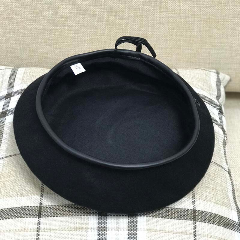 Di alta Qualità di Pecora Tesa 100% Cappelli di Lana del Berreto Delle Donne di Modo Cappello di Lana Grande Osso Uomo Più Il Formato Cappello di Feltro S M L XL