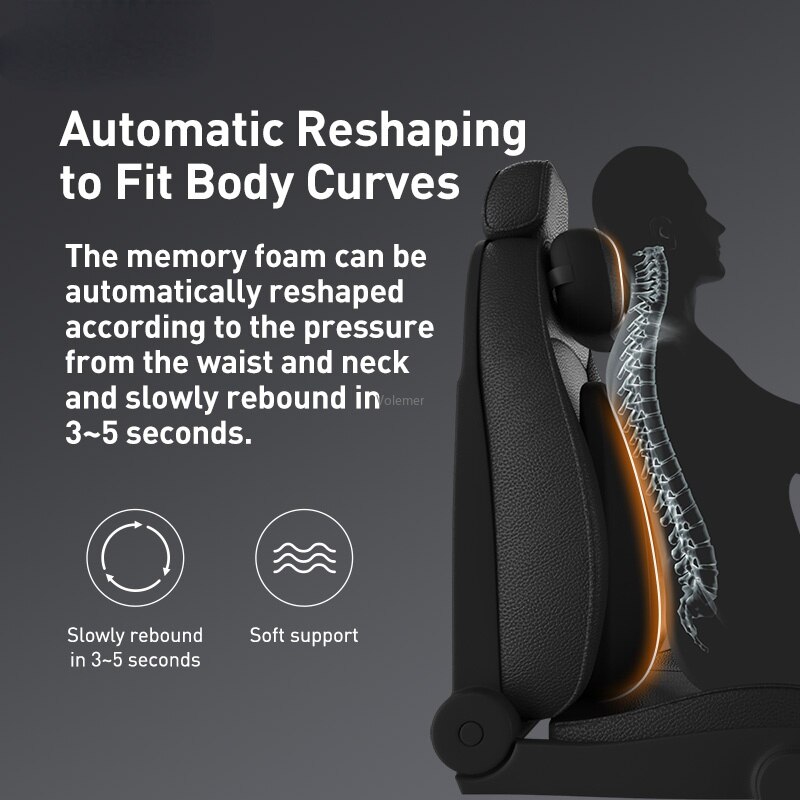 Xiaomi Baseus Schwimm Auto Taille Kissen Auto Kopfstütze Kissen Hals Speicher Lenden Unterstützung 3D Speicher Schaum Sitzbezüge Auto Styling