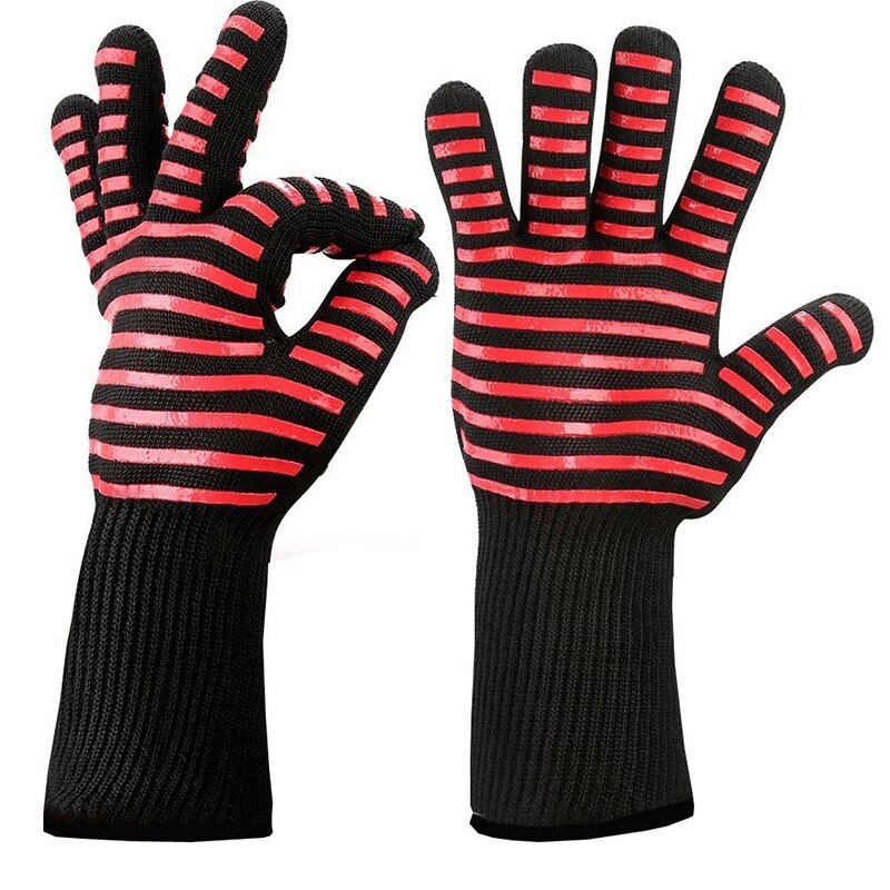 PizzAtHome Grill Wärmedämmung Handschuhe Hohe Temperatur Widerstand 800 ℃ Handschuh Backen Grill Mikrowelle Handschuhe: Muster 1