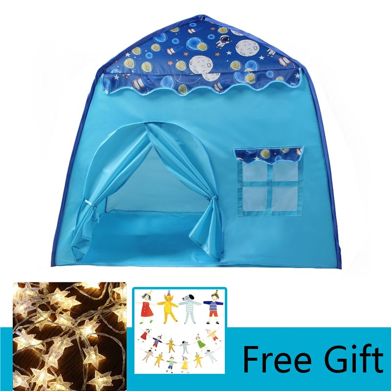 Dickere freundlicher Zelt Tipi für freundlicher Tragbare Mädchen Prinzessin Schloss Große Art drinnen Spielhaus Klapp Wigwam Tipi: GR0071-Blau-A