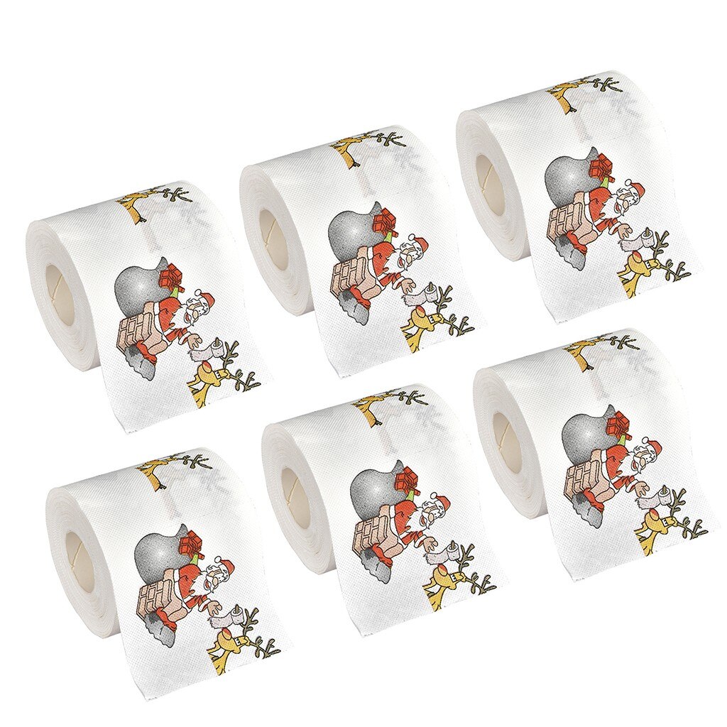 År julenissen reinsdyr jul toalettpapir juledekorasjoner hjem natale noel navidad рождество  #t5p: 6pc