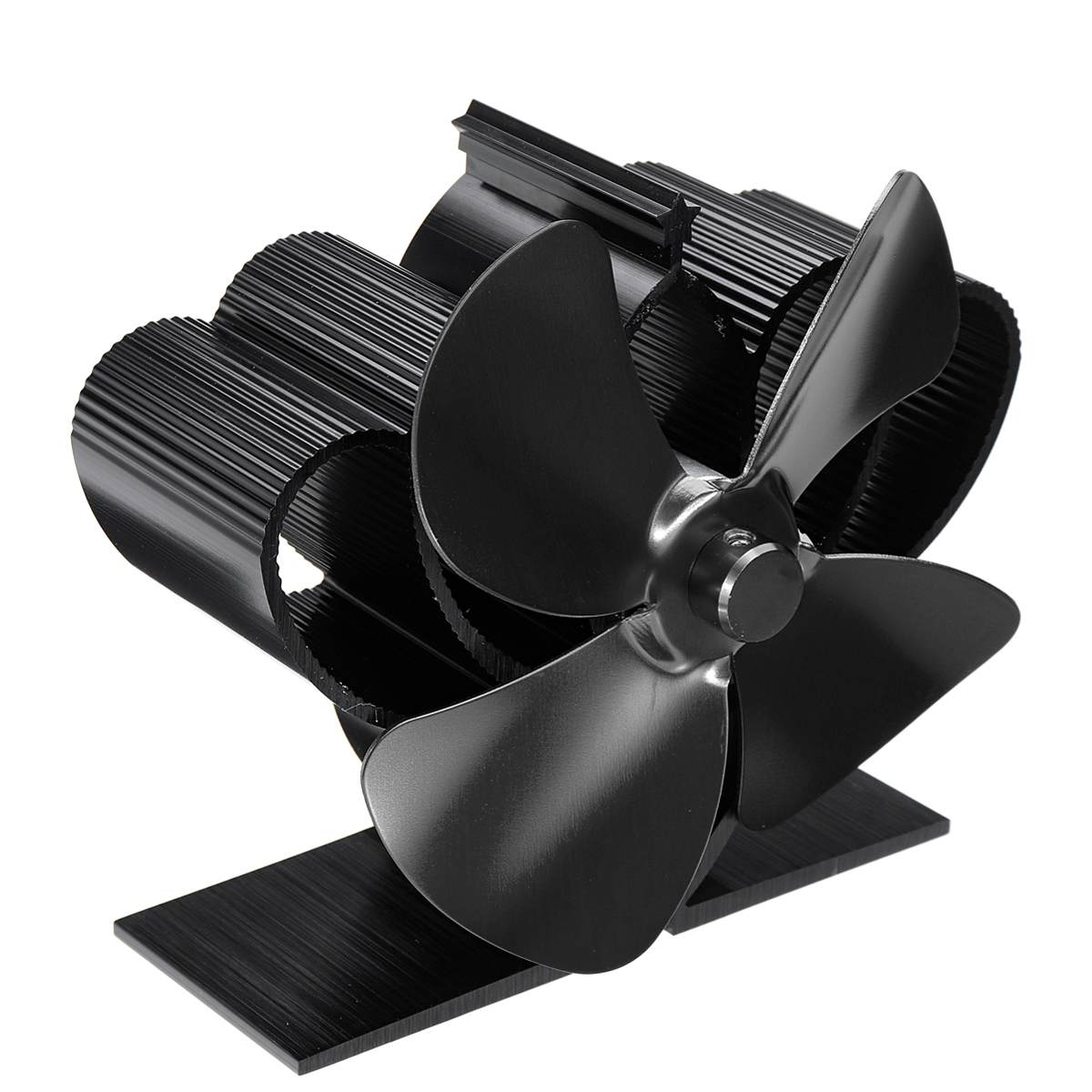 Mini spis 4 blad värmedriven spis fläkt komin timmer vedbrännare miljövänlig tyst fläkt hem effektiv värmefördelning