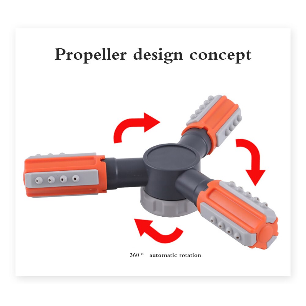 Garden Sprinkler Automatic Rotating Lawn Sprinkler Lawn Sprinkler with 3 Swivel Arms Garden Irrigation for Garden Yard Lawn