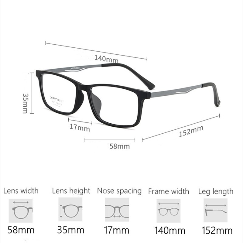 Ren titanium brillestel nærsynethed briller herre ultralette og komfortable fuld stel stort stel optisk brille stel 9827