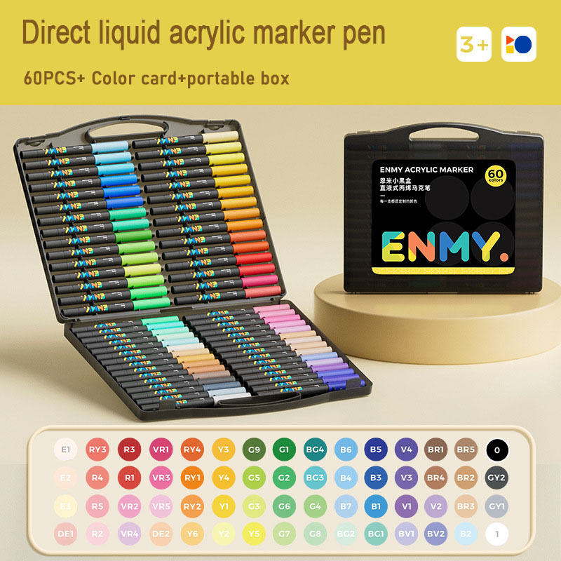 ENMY Acrylic markers Pen Direct Liquid Acrylic Paint Marker Pens Fabric for Canvas Rock Glass Wood Paper DIY Paint Marker: Burgundy