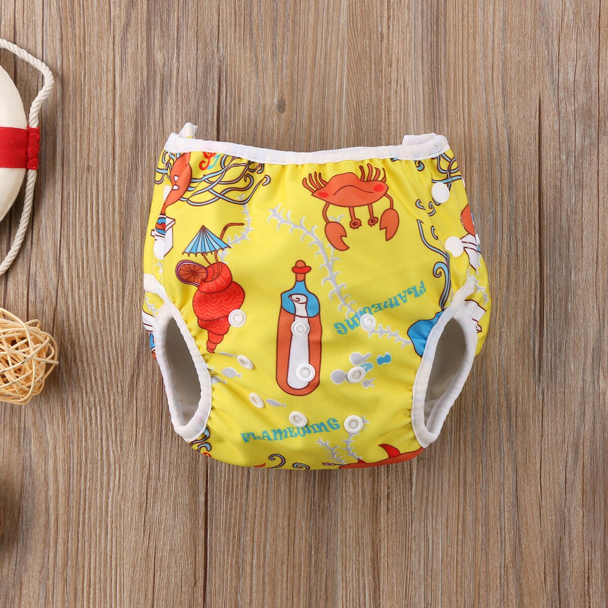 Sommer print svømble ble blebukser genanvendelig justerbar spædbarn baby dreng lille barn