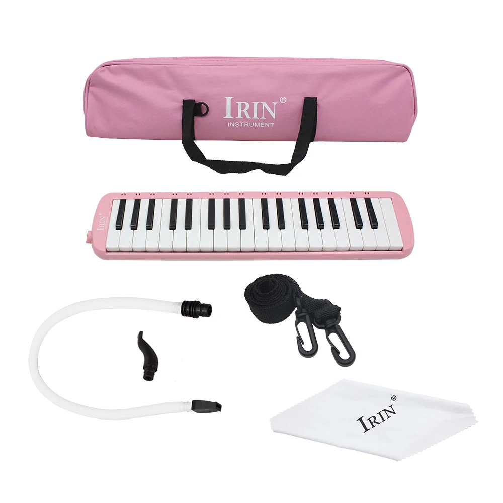 IRIN Melodica 32/37 teclas teclado de Piano armónica de órgano bucal instrumento Musical principiante niños educativo Melodica: Color caoba