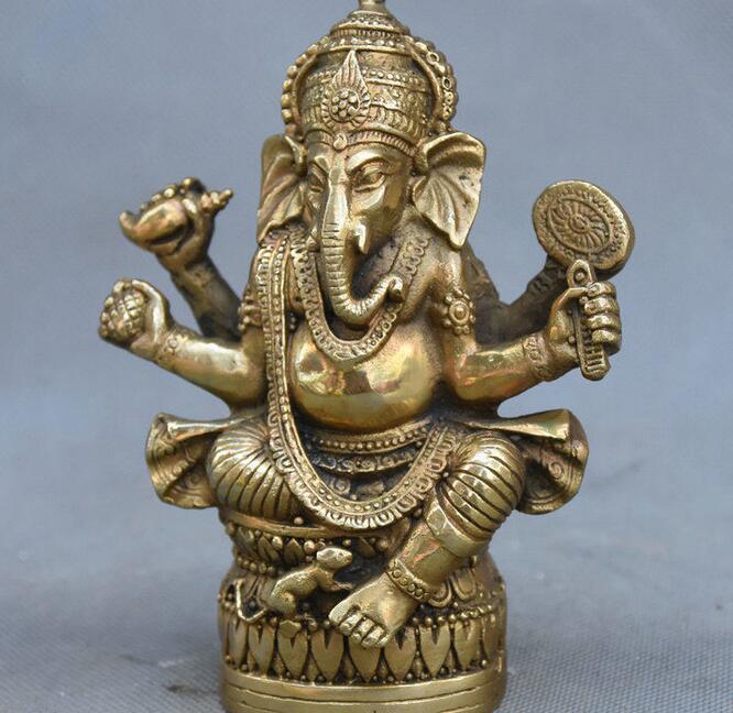 Kopparstaty tibetansk buddhism mässing ganesha ganapati ganesh lord gud elefant buddha staty