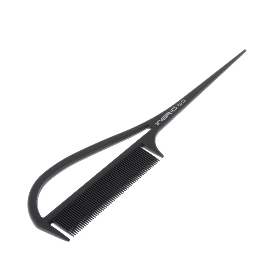 Peine de plástico negro para cola de rata, peine resistente a seccionar el cabello, estilismo