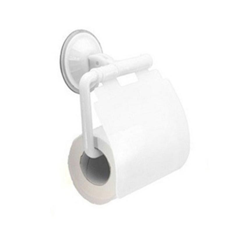 1 stk vægmonteret sugekop toiletpapirholder rullepapir stå opbevaringsdispensere med låg badeværelse tilbehør