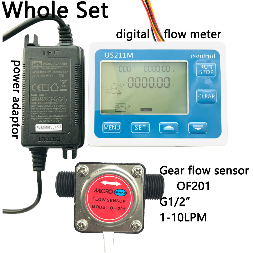 US211M Olie Flow Meter En Gear Flowsensor OF201 Voor Melk Diesel Olie Lubracant BSP1/2 "1-10L/min Honey Bee Dijiang Isentrol