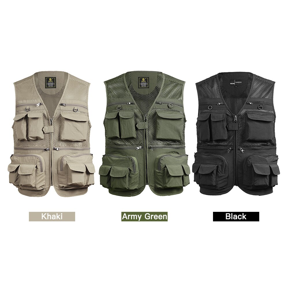 Gilet da pesca gilet da pesca traspirante da viaggio con tasche Multiple con cerniera gilet da lavoro estivo per escursioni all'aperto